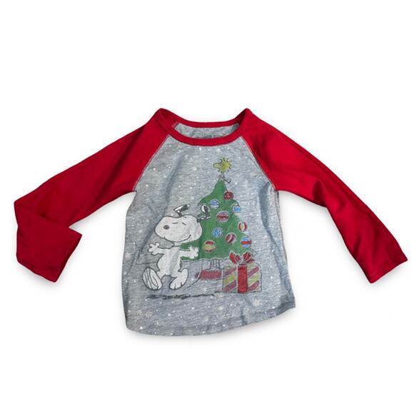 Peanuts Christmas T-Shirt – 4T – Red & Gray – Holiday Shirt - Picture 1 of 1